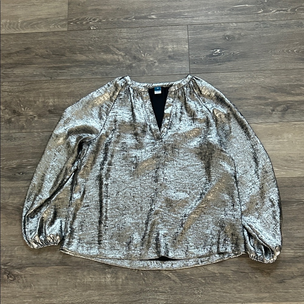 Old Navy Silver Metallic Blouse